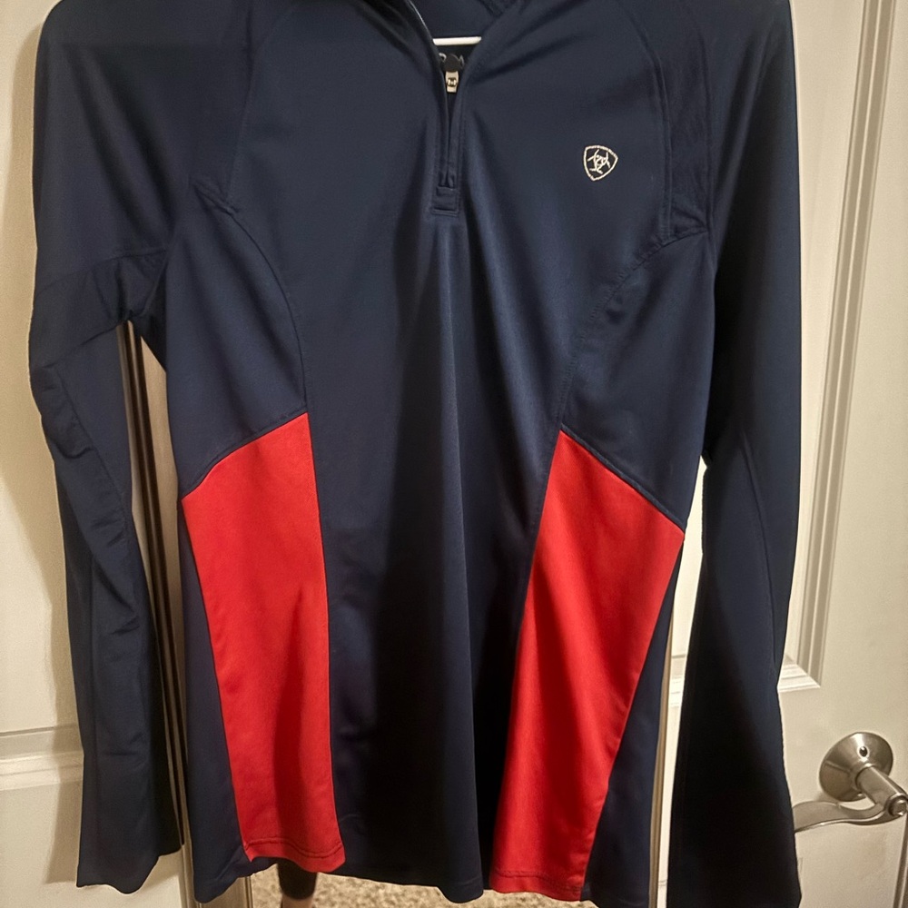 Navy and Red Long Sleeve Ariat Athletic Top